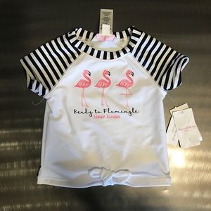 Tommy Bahama Baby Girls' Flamingo Fun Rash Guard